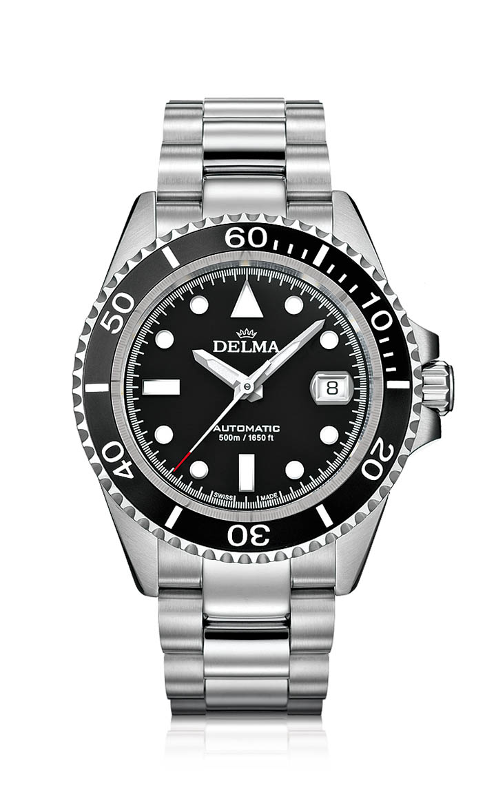 Delma Commodore divers' watch black dial