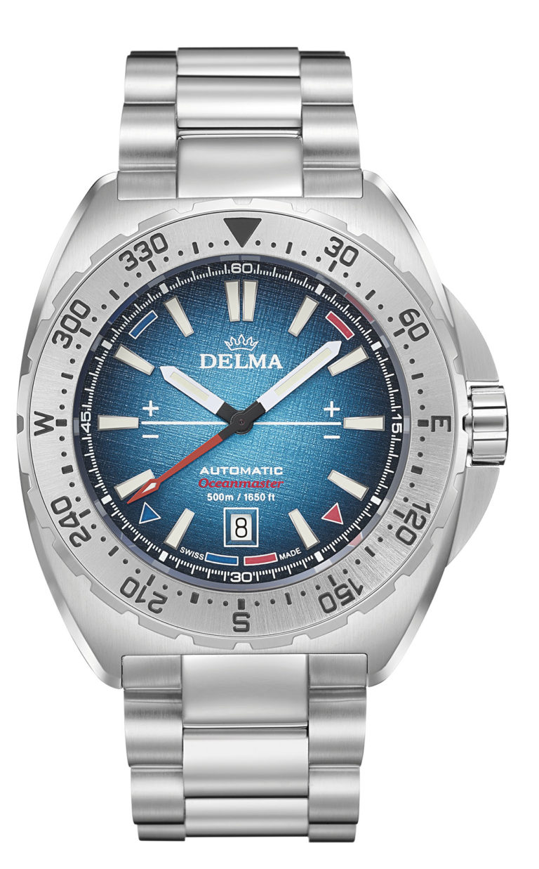Stainless steel nautical watch with unidirectional nautical bezel
