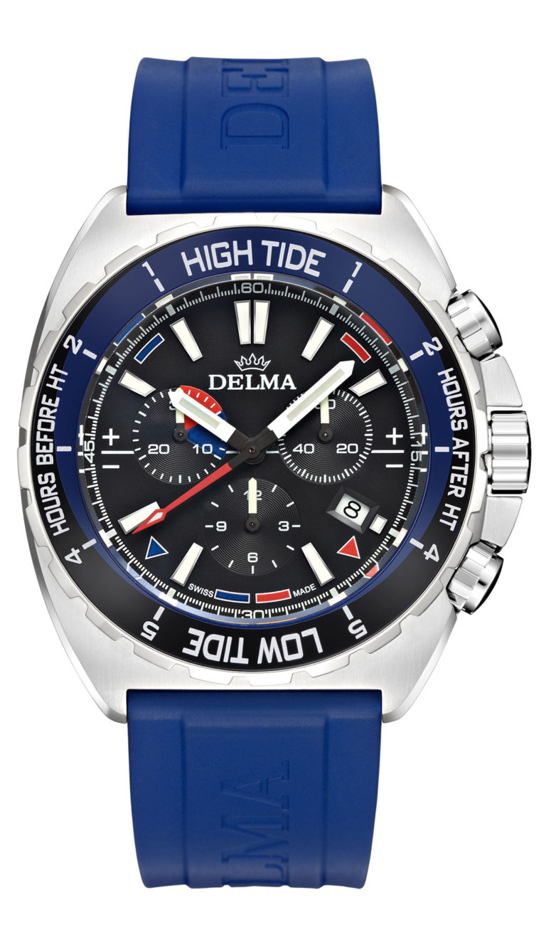 Delma Oceanmaster Tide Chronograph with tide bezel, tactical planner and points of sail indicators