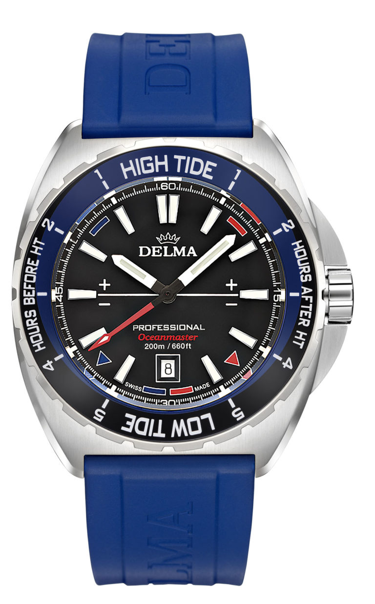 Delma Oceanmaster Tide Watch with tide bezel, tactical planner and points of sail indicators
