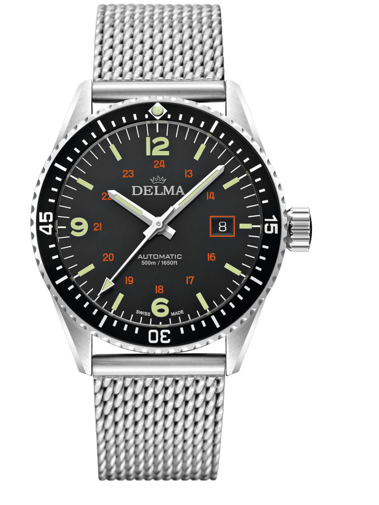 Delma Cayman Field Automatic with stainless steel mesh bracelet