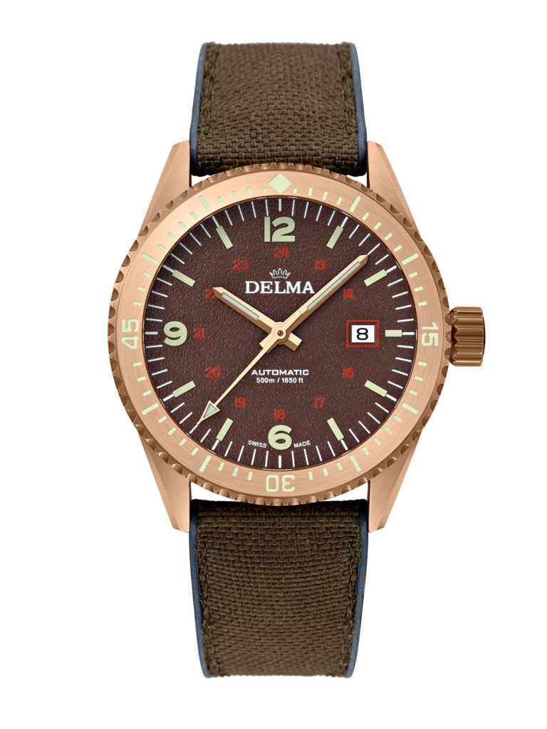 Delma Cayman Bronze with brown dial and brown hybrid rubber strap