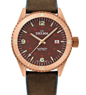 Delma Cayman Bronze with brown dial and brown hybrid rubber strap