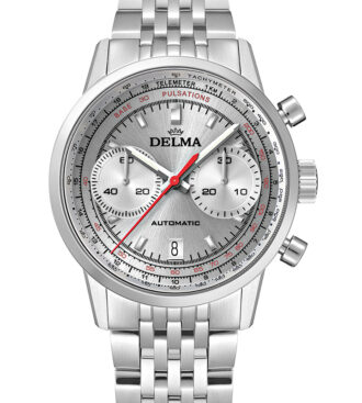DELMA Continental Pulsometer Chronograph with silver dial